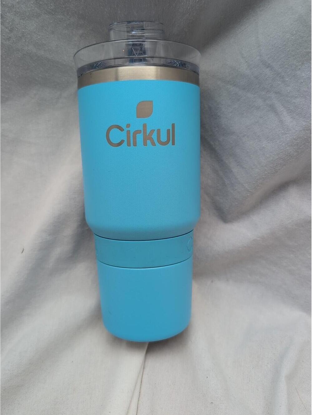 Cirkul Double-Wall Insulated Stainless Steel Tumbler baby blue 24 ounce 2018